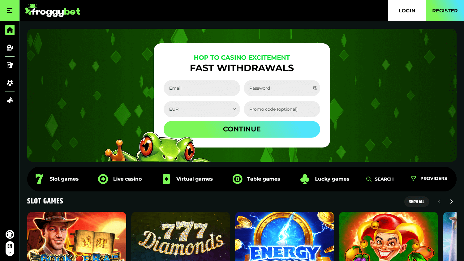 Froggybet Casino Desktop screenshot